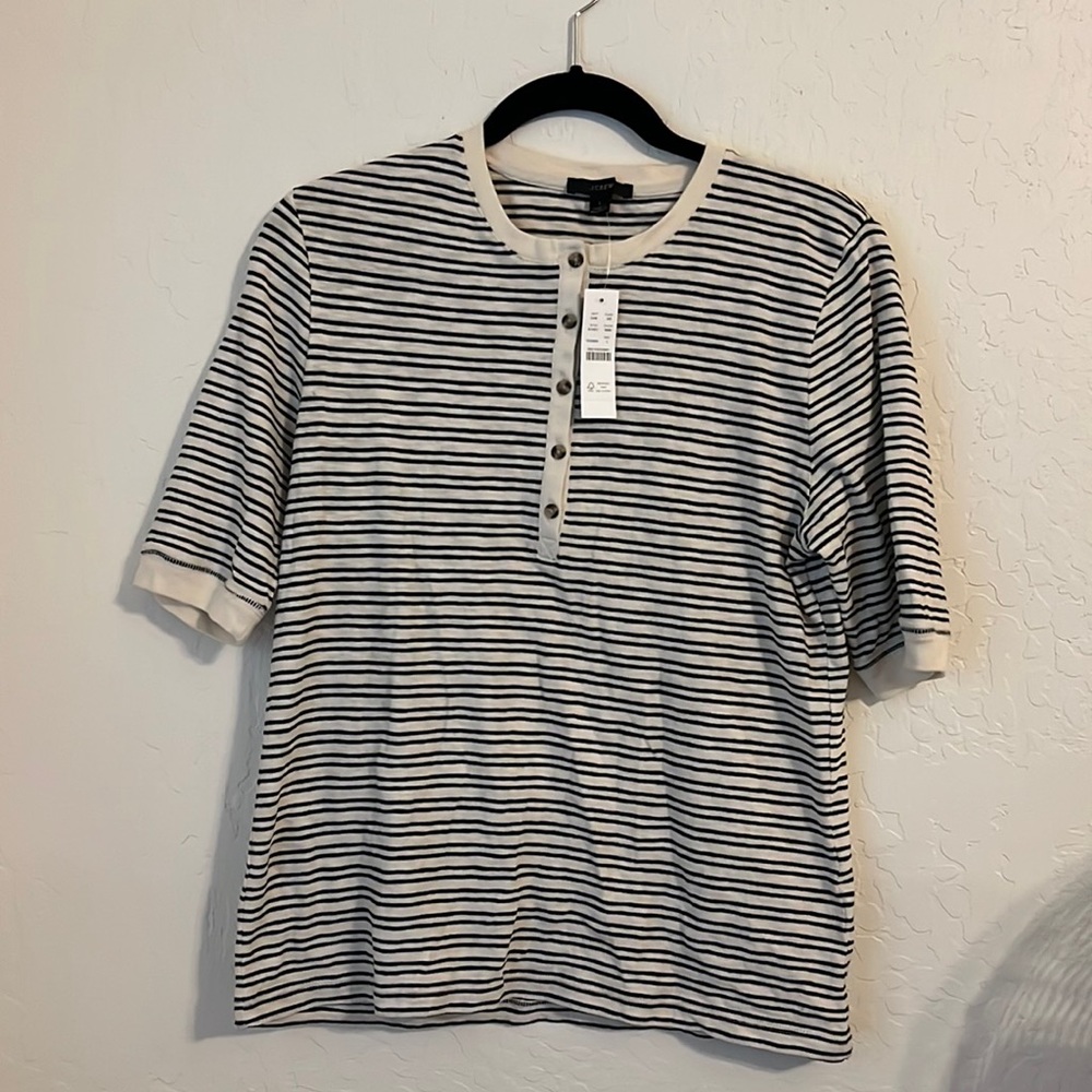 J Crew Striped Top L NWT